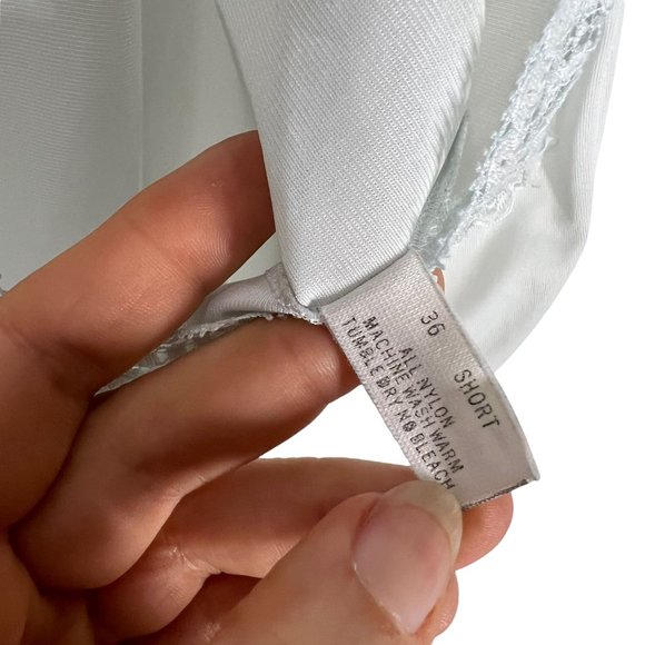 Vintage 70s Light Blue Lace Cami Slip Top Medium - Picture 4 of 6